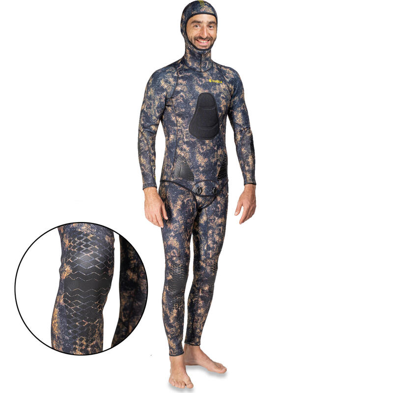 Pantalon néoprène refendu 3mm camouflage de chasse sous-marine apnée