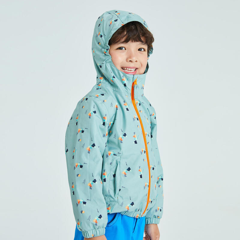 Waterproof hiking jacket - MH500 KID green - children aged 2-6 YEARS