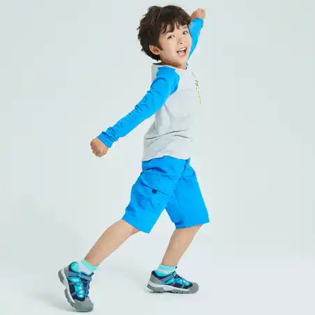 Kid's ANTI-UV ls hiking T-shirt - MH150 - grey - children aged 2 to 6 YEARS