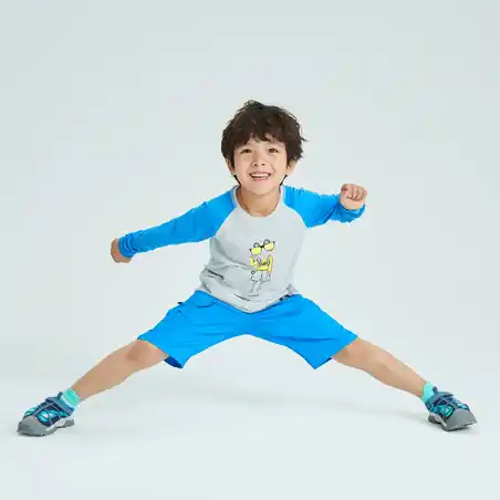 Kid's ANTI-UV ls hiking T-shirt - MH150 - grey - children aged 2 to 6 YEARS