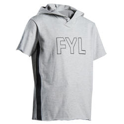 CAMISETA DE BOXEO MANGA CORTA Y CAPUCHA 100 GRIS NIÑOS OUTSHOCK | Decathlon