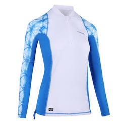 เสื้อป้องกันรังสียูวีรุ่น 500L (สีขาว/ฟ้า Shibo)