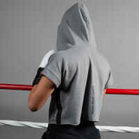 Sudadera de boxeo con capucha mujer Outshock 100 gris