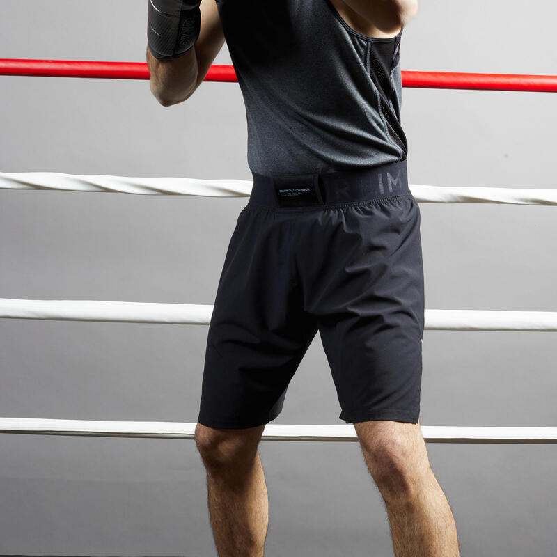 Short Pantalon corto Kick Boxing Boxeo adulto Outshock 500 negro