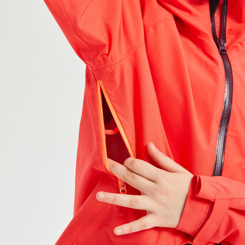 Chaqueta impermeable de montaña y trekking Niños 7-15 años Quechua MH550 coral