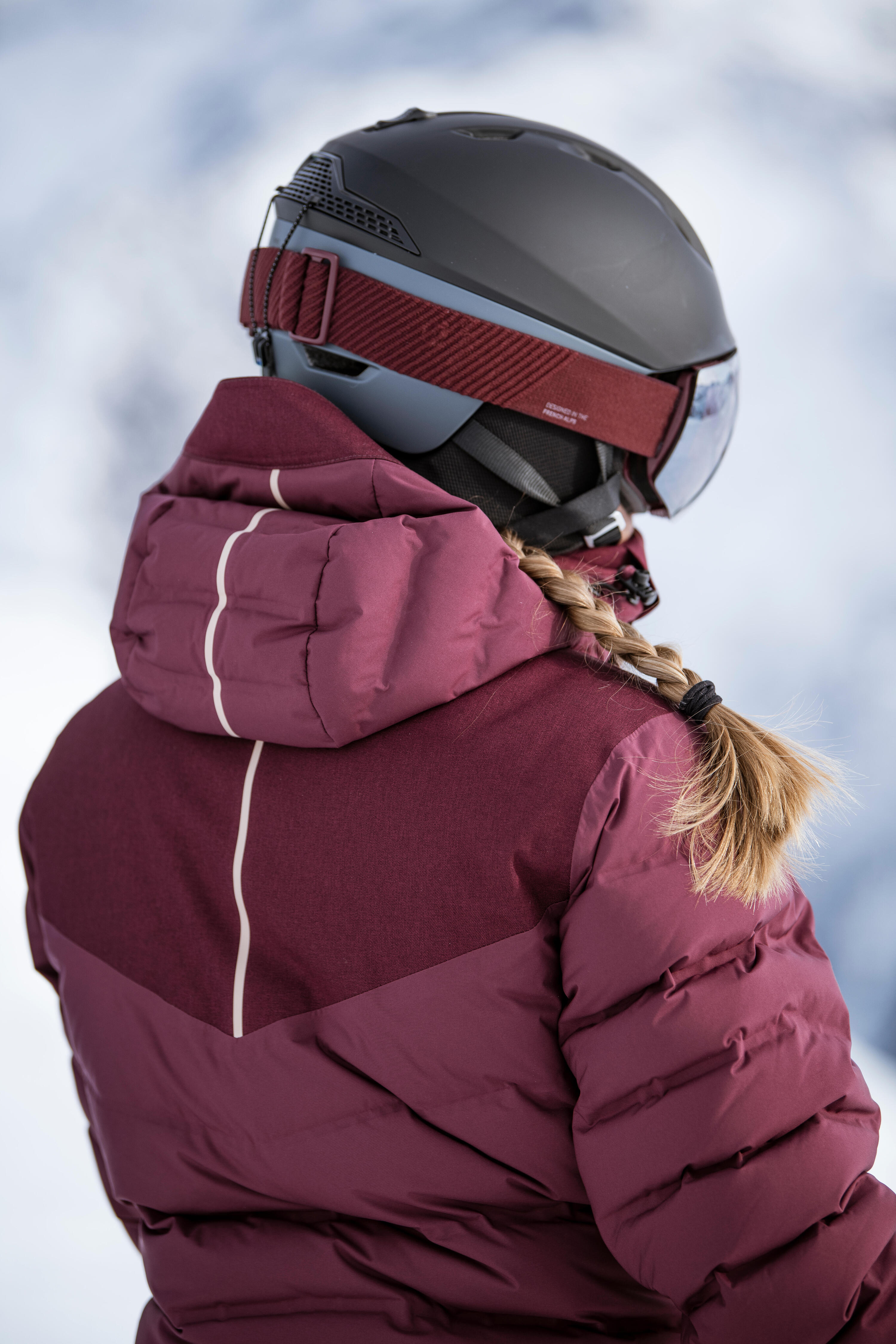 Chaqueta de Nieve Ski y Snowboard Mujer - Wedze 900 Impermeable Burdeo 16/17