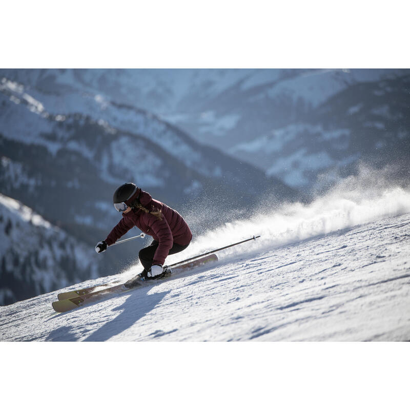 WARME DONSJAS VOOR SKIËN DAMES 900 WARM BORDEAUX