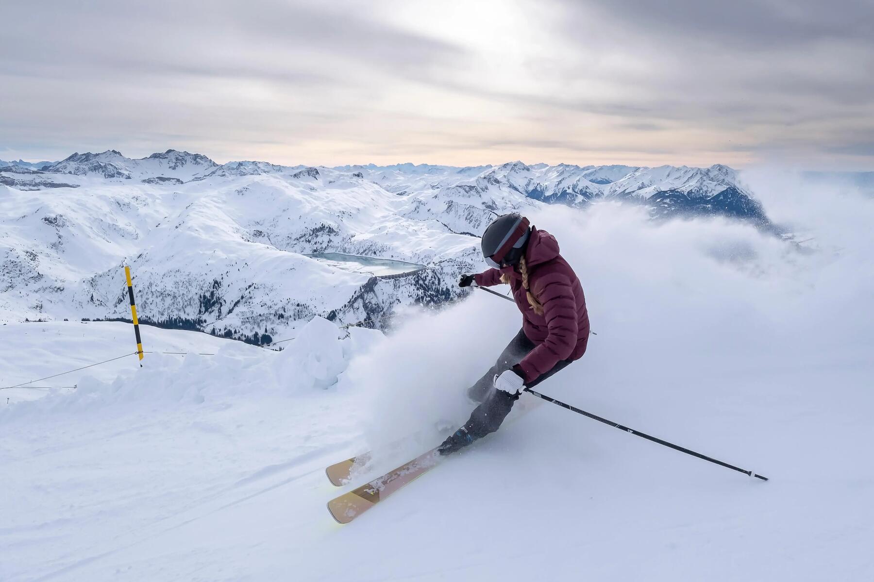 Decathlon all-mountain on-slope and off-piste skis 