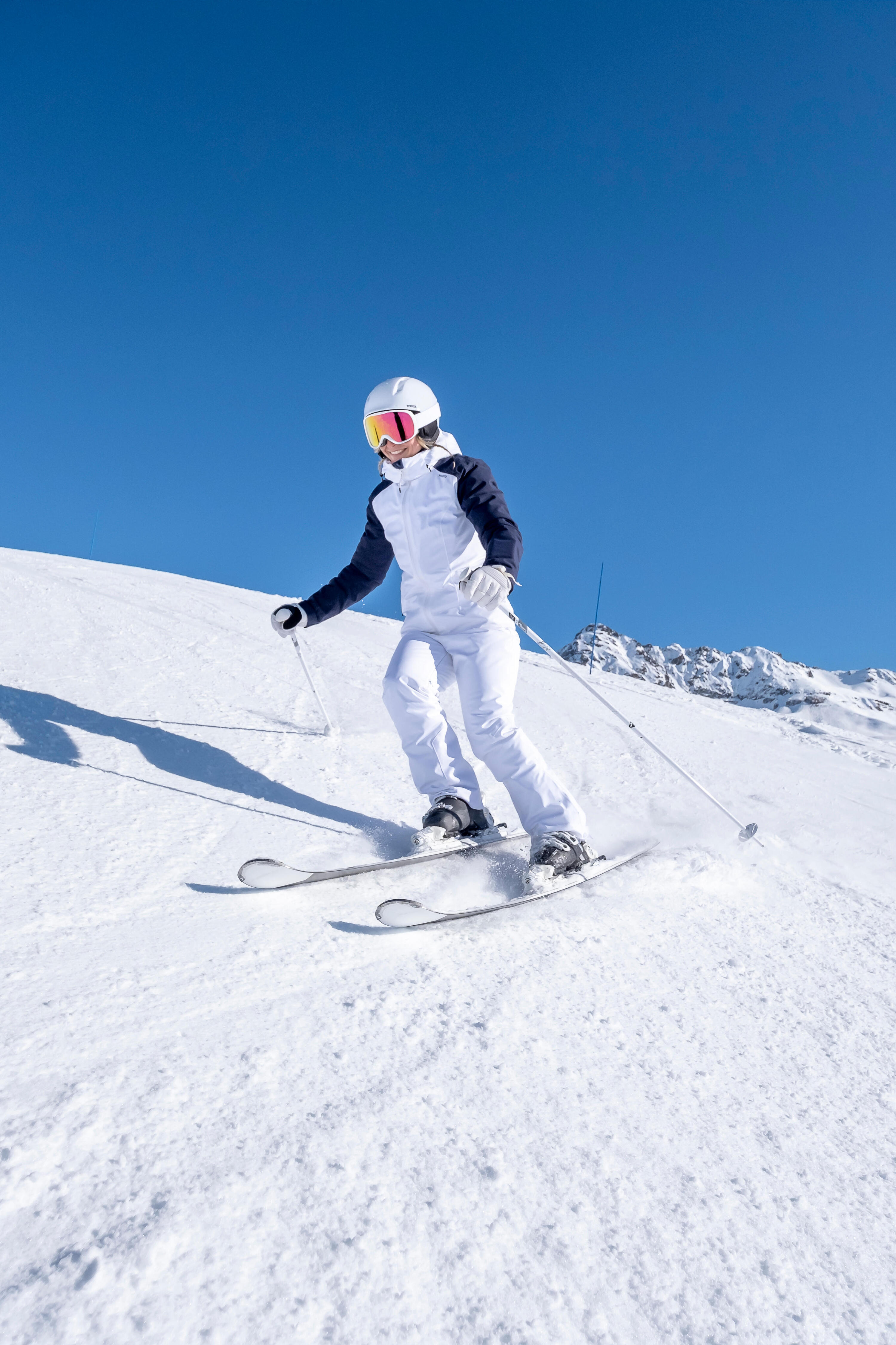 Women’s Warm Ski Jacket 500 White 16/16