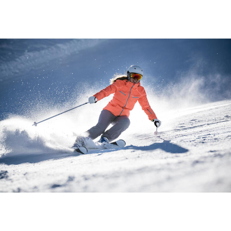 Schiuri cu legături schi pe pârtie CROSS 550+ Alb Damă