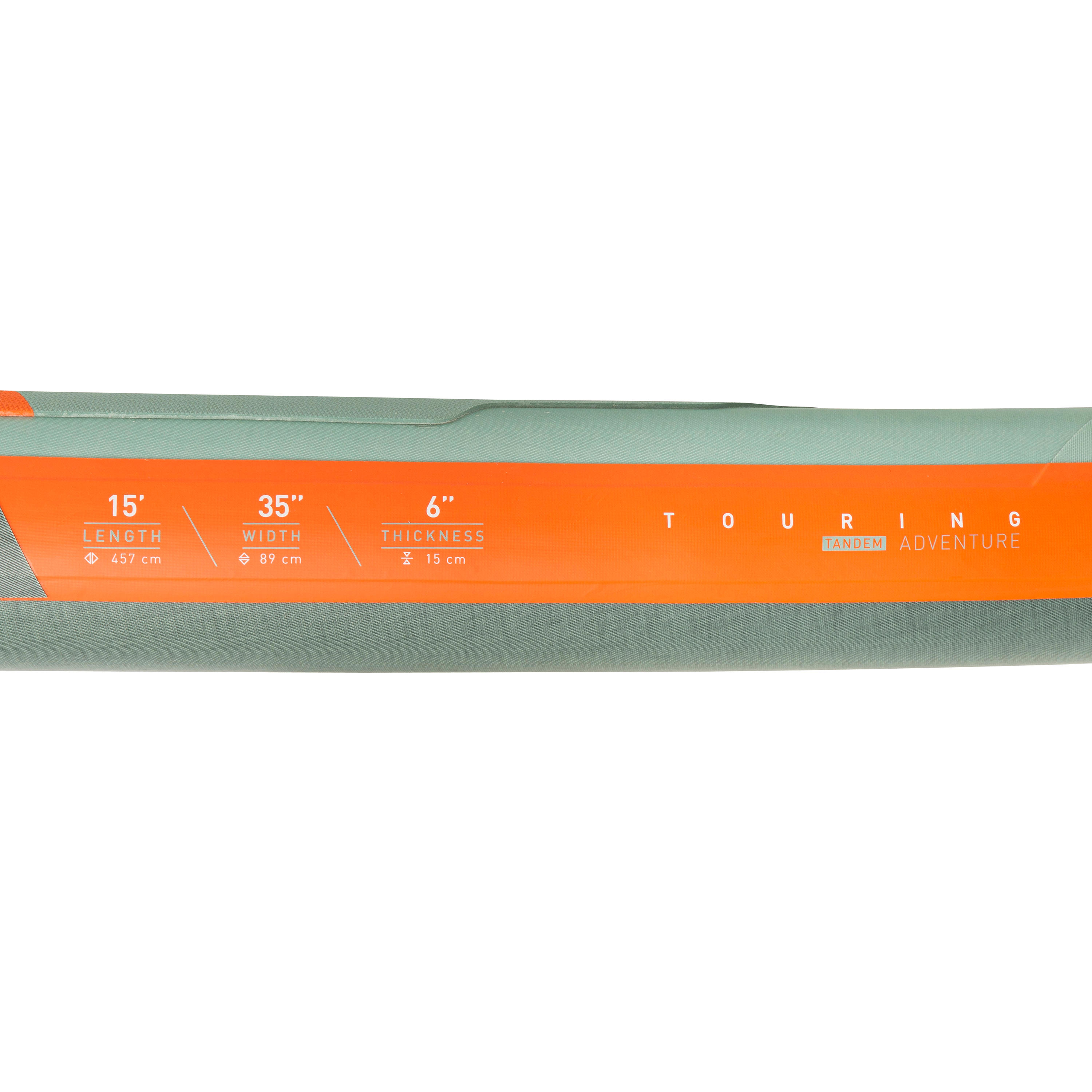 Inflatable tandem SUP made with reinforced dropstitch (15' -35"- 6") - Green. 13/21