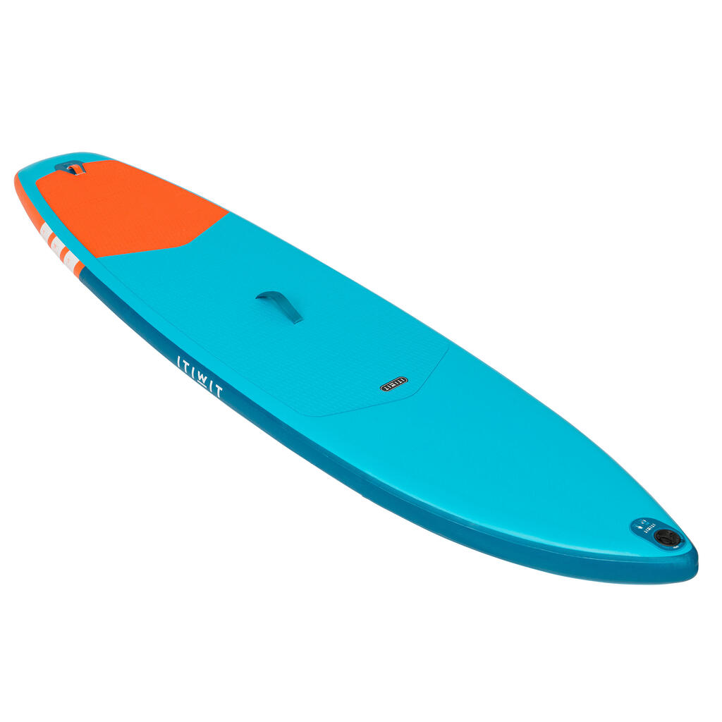 Beginner Touring Inflatable Stand-Up Paddle Board 9 Foot - Blue and Orange