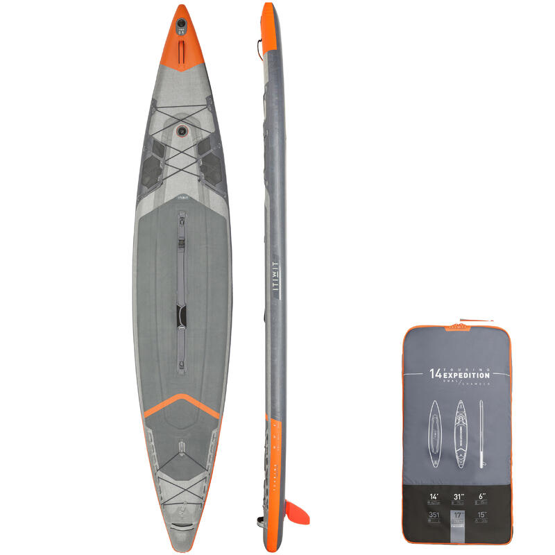 X900 14 ft (31" W) INFLATABLE EXPEDITION STAND UP PADDLE BOARD - GREY