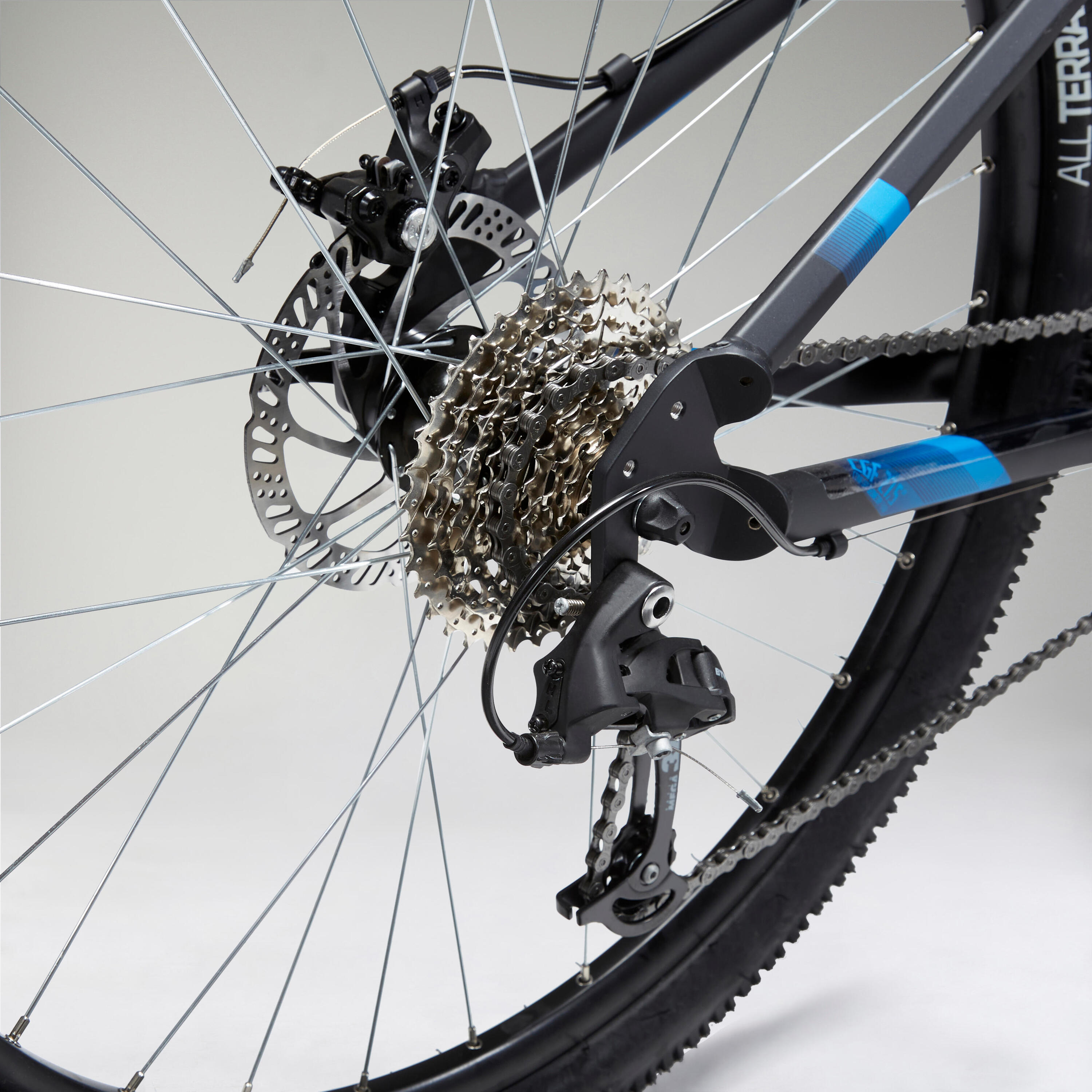 Mountainbike ST 120 27.5" rockrider/microshift zwart/blauw 28/41