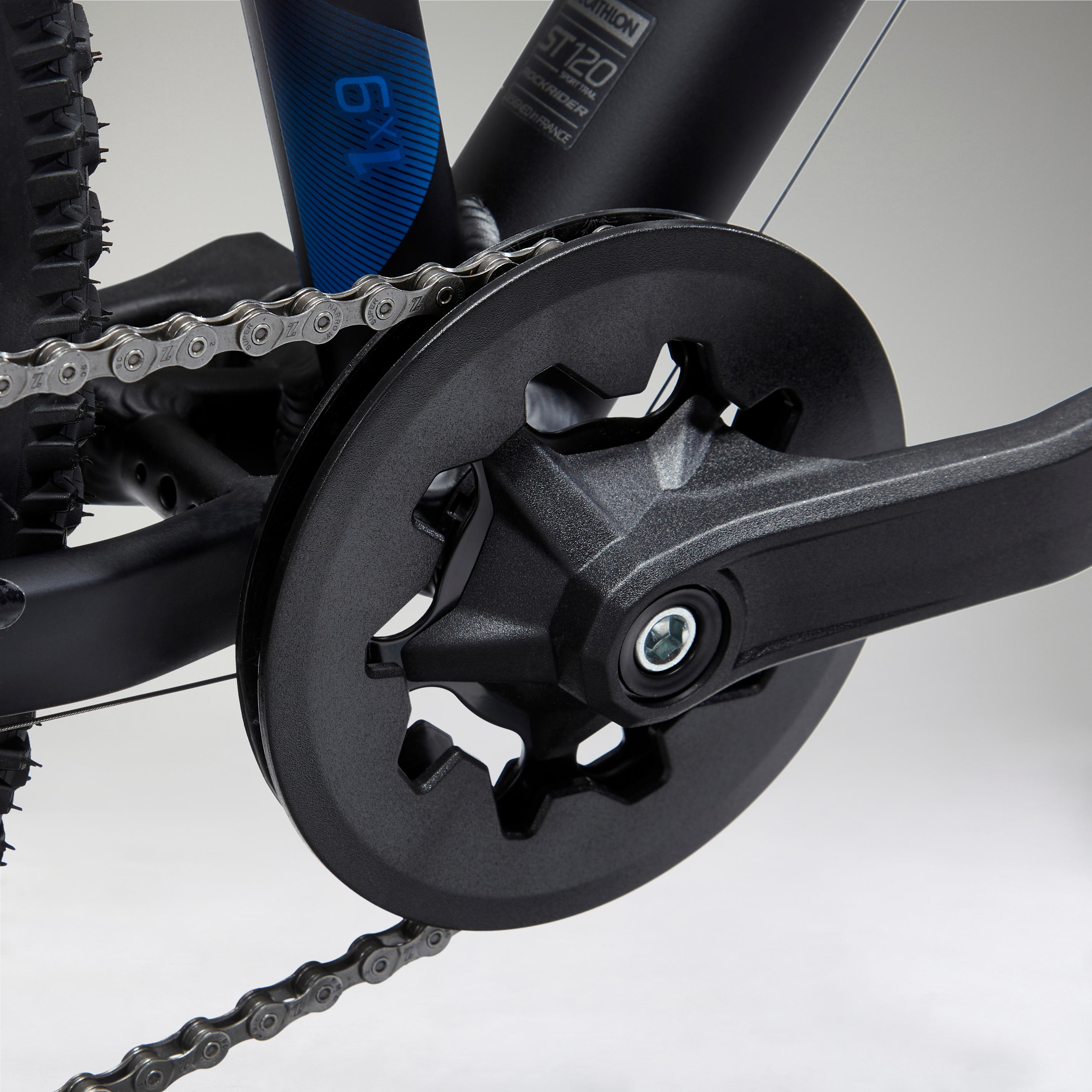 Mountainbike ST 120 27.5" rockrider/microshift zwart/blauw 26/41