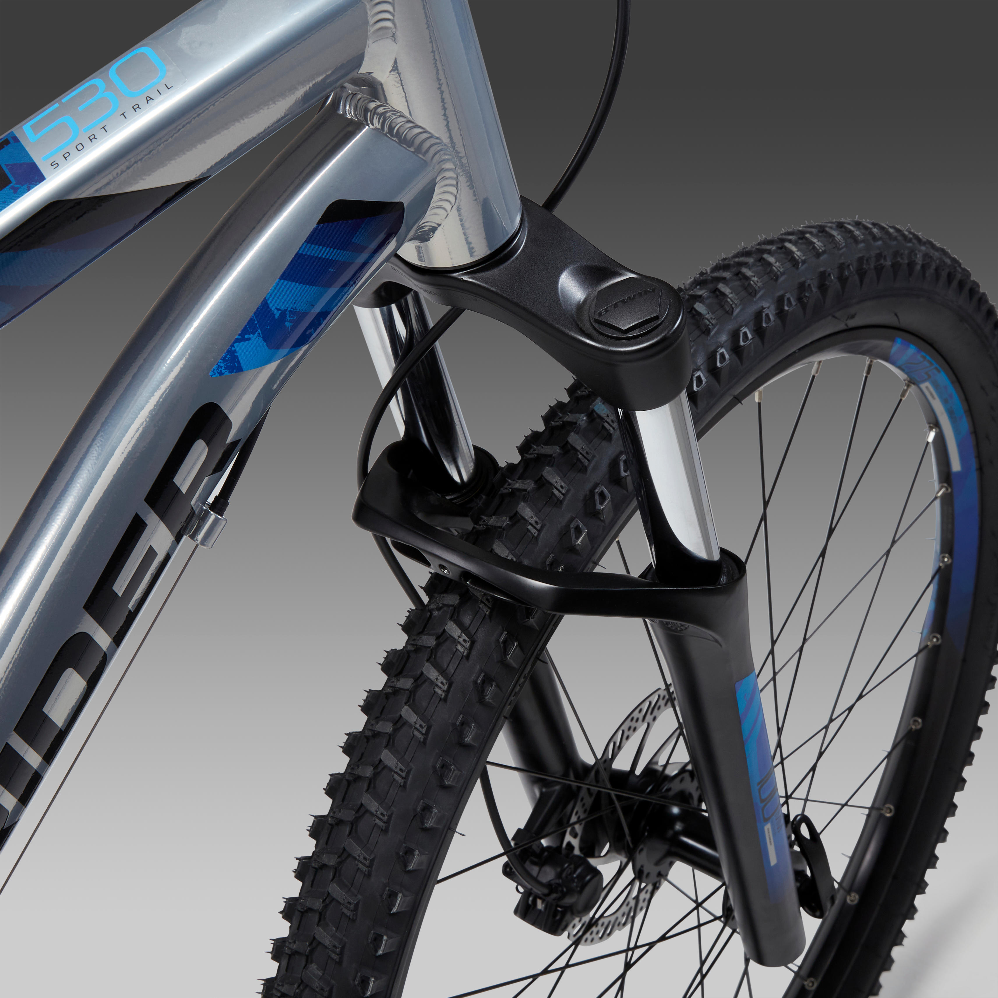 27.5 inch mountain bike rockrider ST 530 - Grey - Decathlon