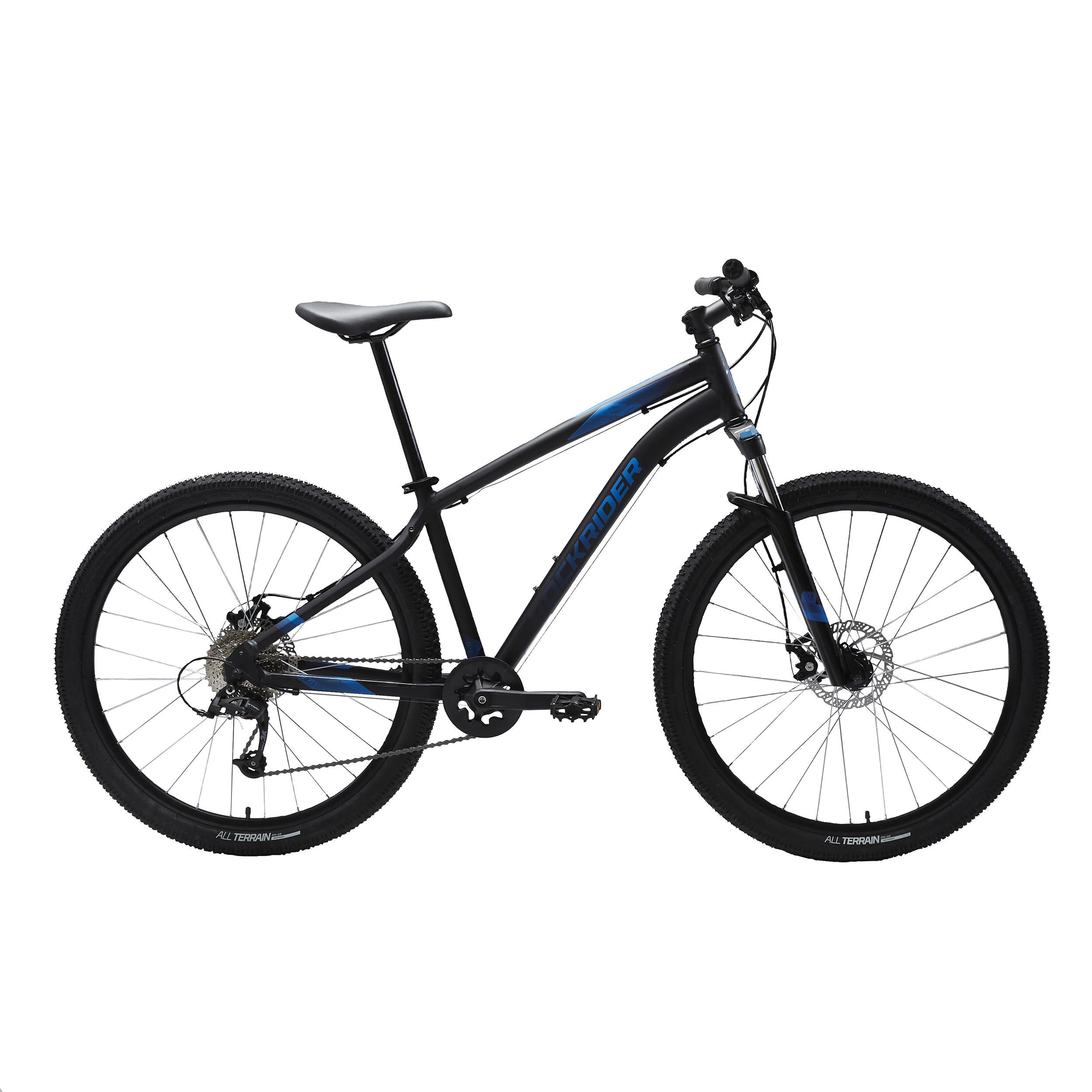 Mountainbike ST 120 27.5" rockrider/microshift zwart/blauw 22/41