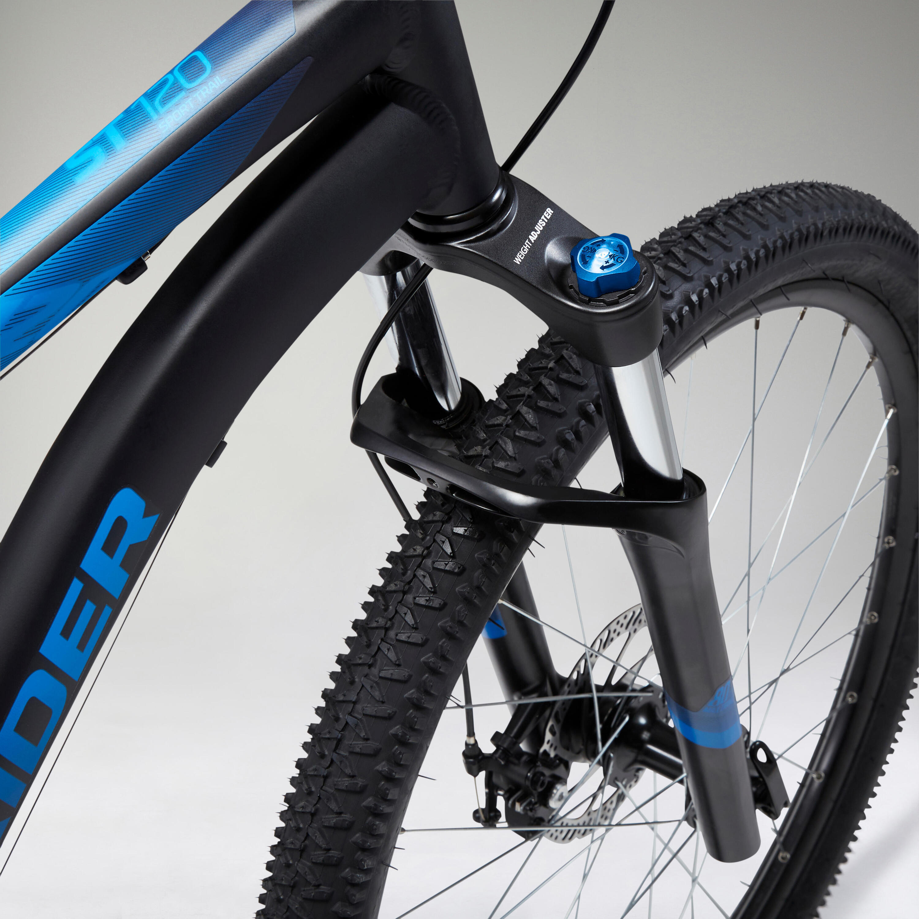 Mountainbike ST 120 27.5" rockrider/microshift zwart/blauw 34/41