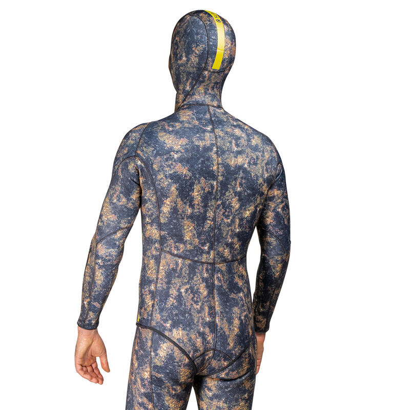 Free-diving spearfishing SPF500 3 mm split neoprene camouflage jacket