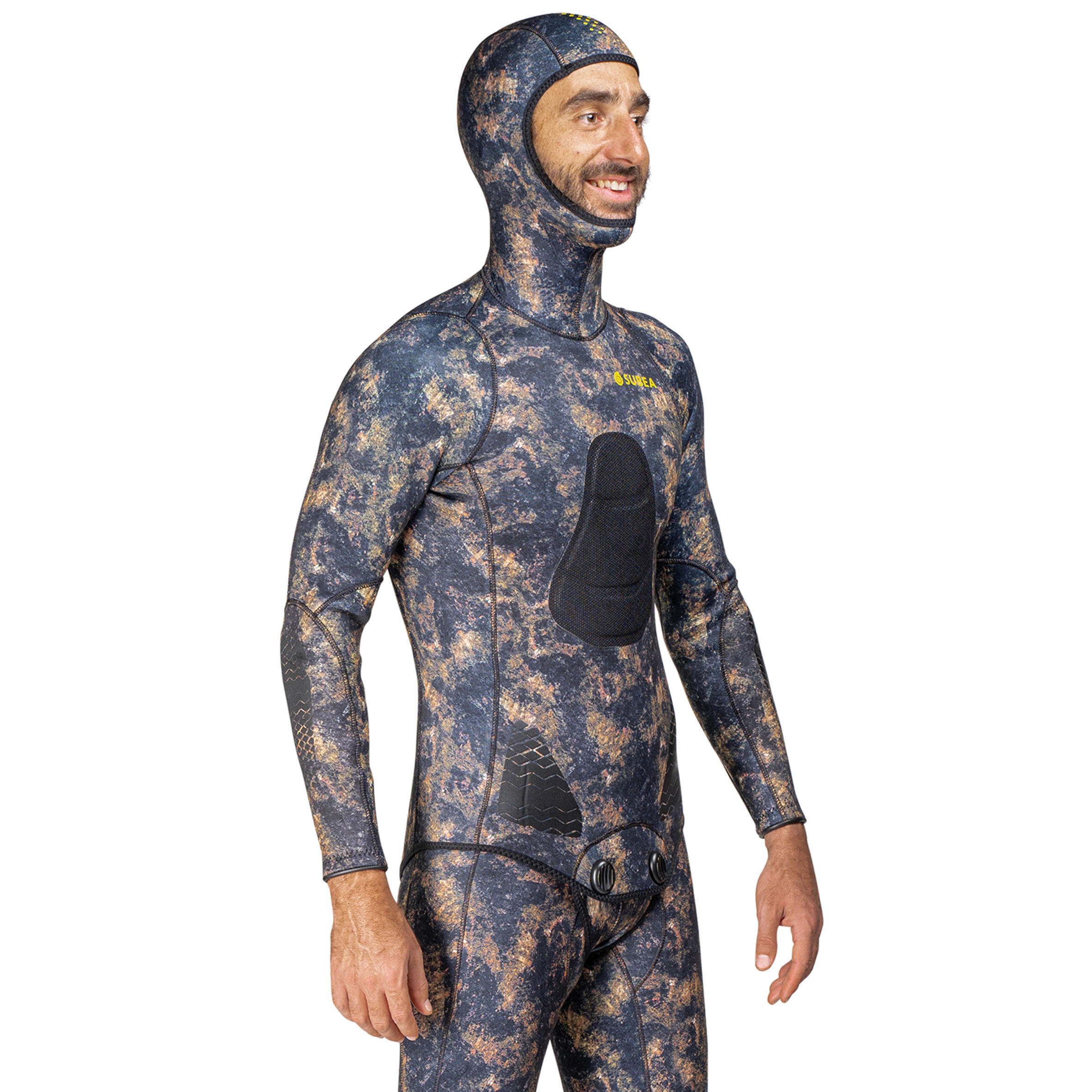 Free-diving spearfishing SPF500 3 mm split neoprene camouflage jacket 3/7