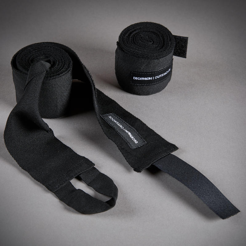 Boxing Wraps 100 2.5m Black Decathlon