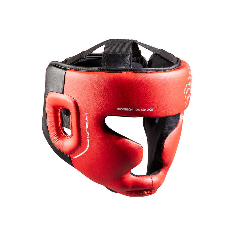OUTSHOCK Kids' Boxing Full Face Headguard 500 Red