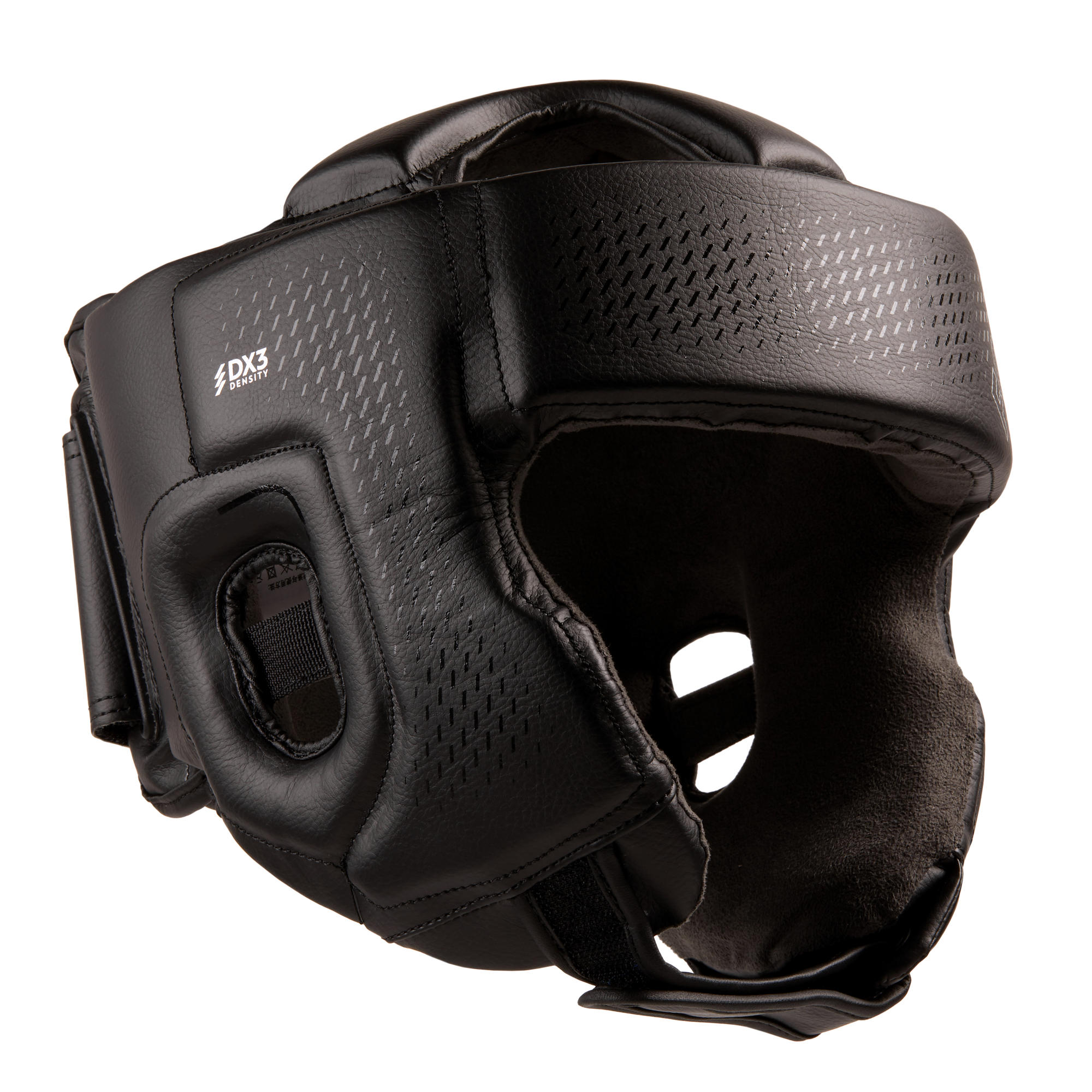 Adult Boxing Open Face Headguard 900 Black Domyos by Decathlon