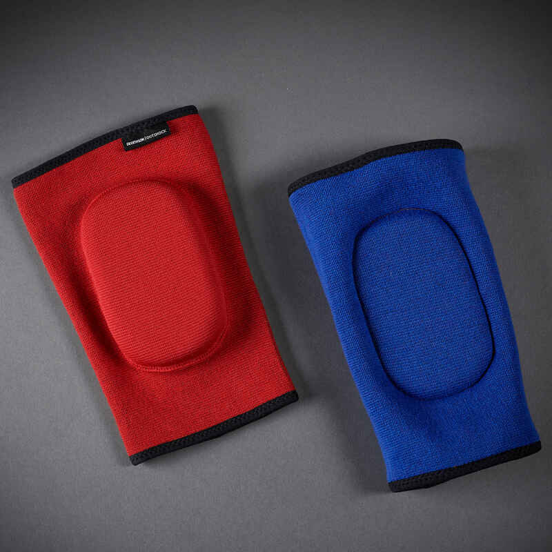 Muay Thai Elbow Pads for Training or Competition - Reversible Red/Blue.