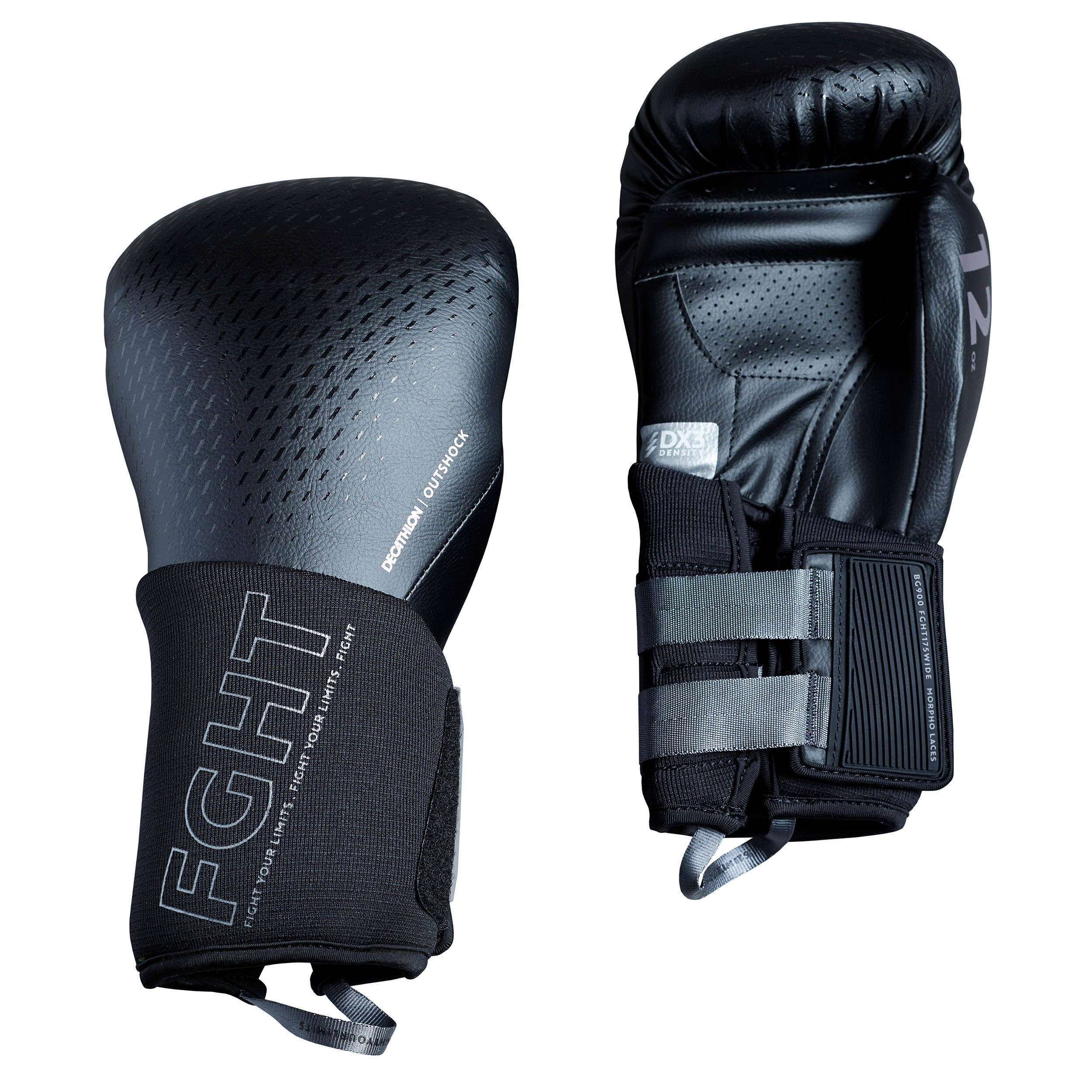 Adult Sparring Boxing Gloves 900 Black -  1