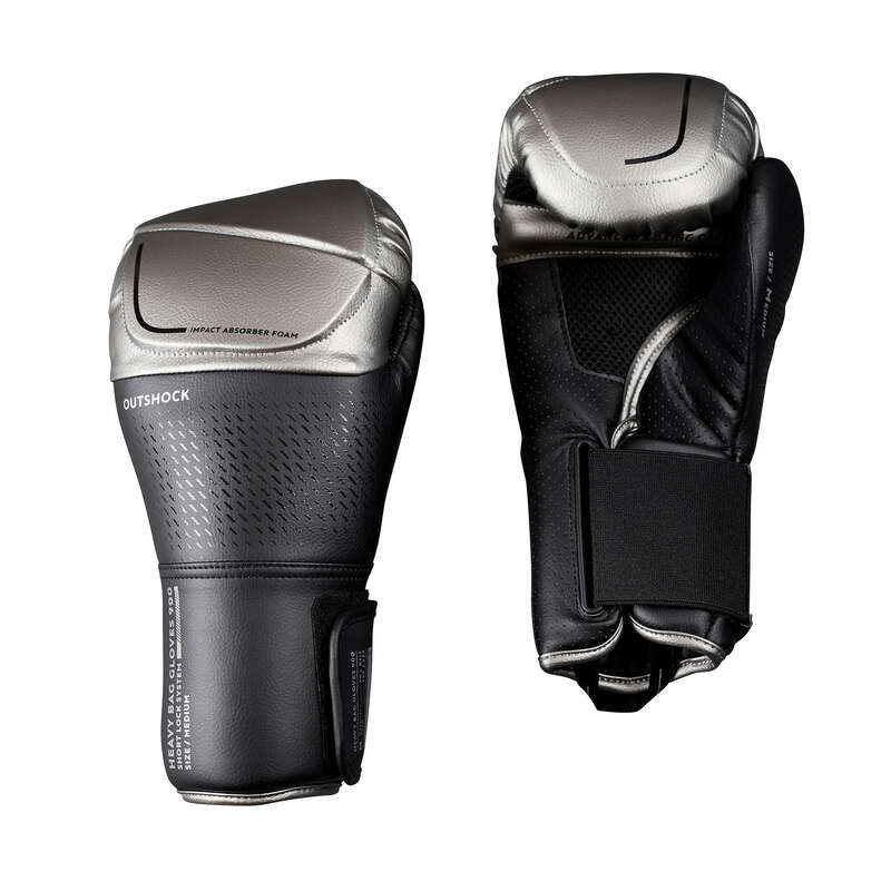 OUTSHOCK Punching Bag Gloves 900 Black Decathlon