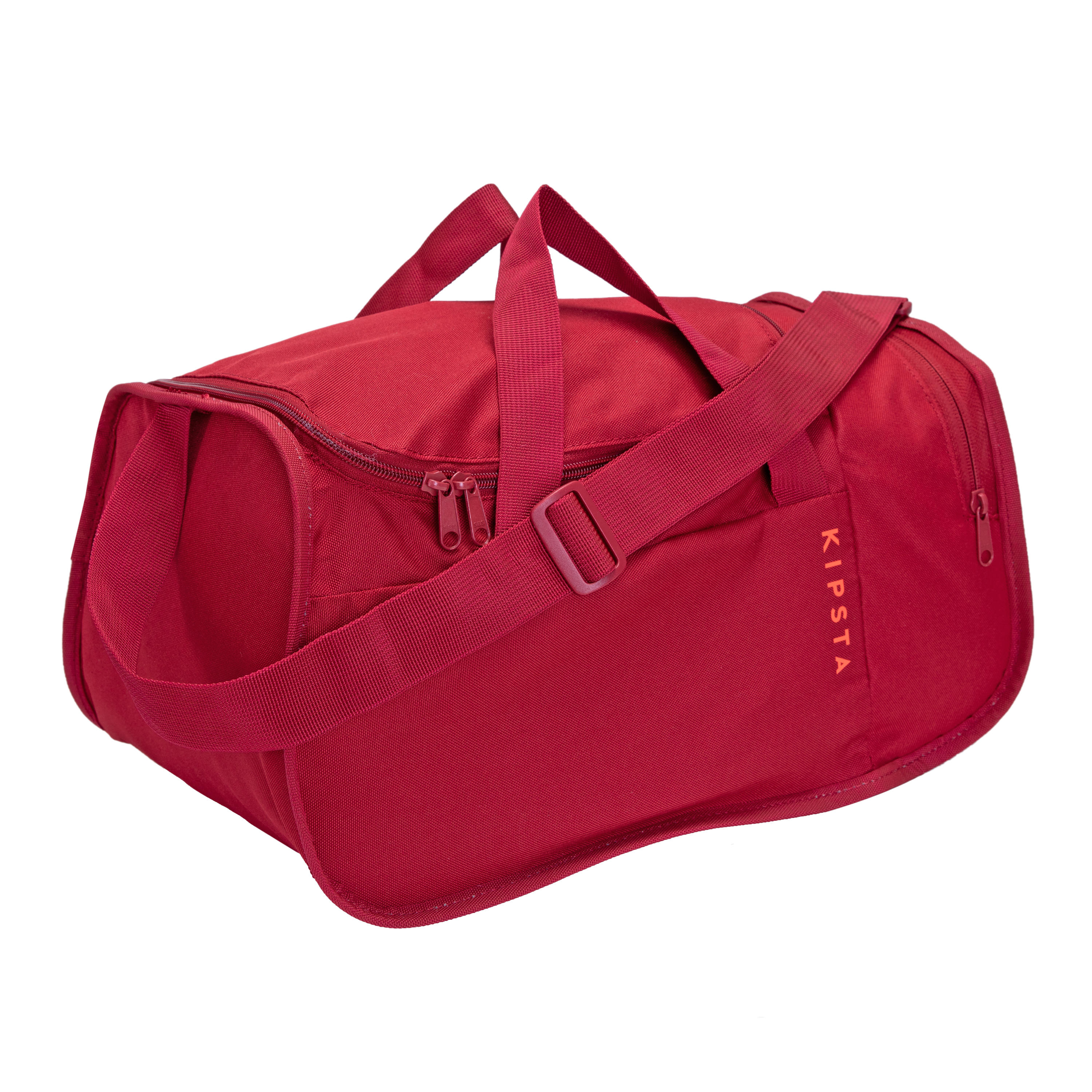 burgundy duffle bag