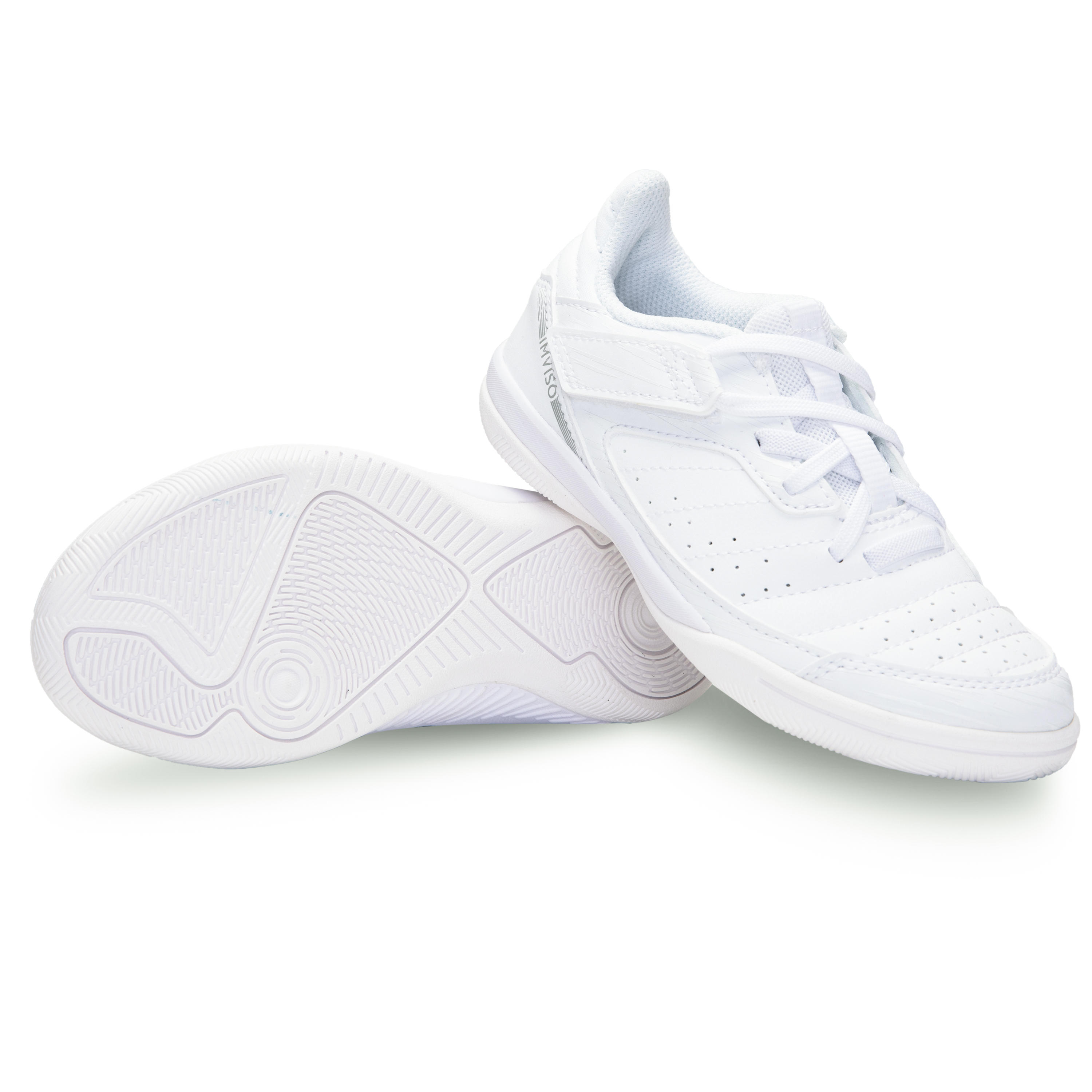 ZAPATOS DE FUTSAL NIÑOS ESKUDO500 BLANCO 13/18
