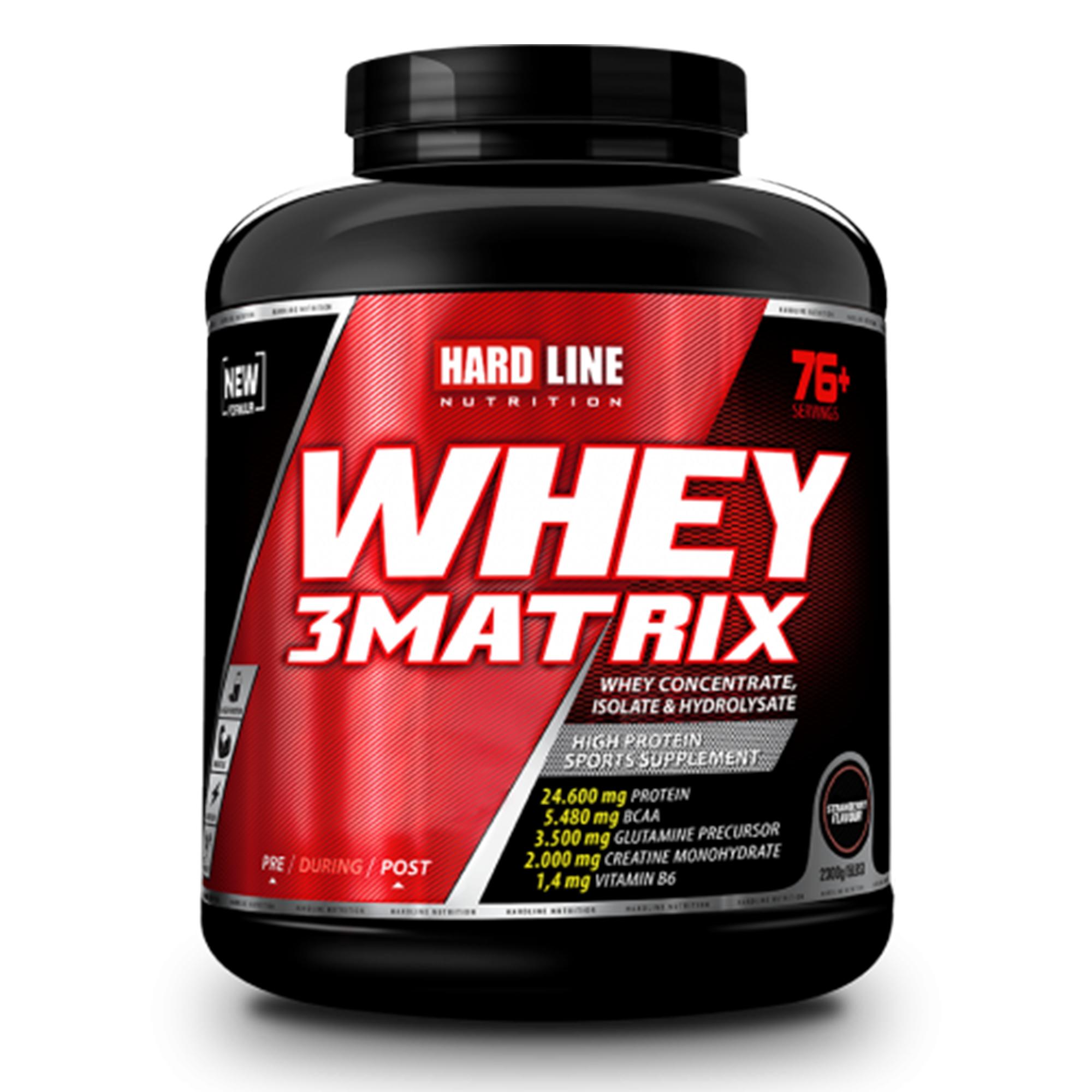 HARDLINE NUTRITION Hardline Whey 3 Matrix Protein Tozu - Çilek - 2.3 Kg