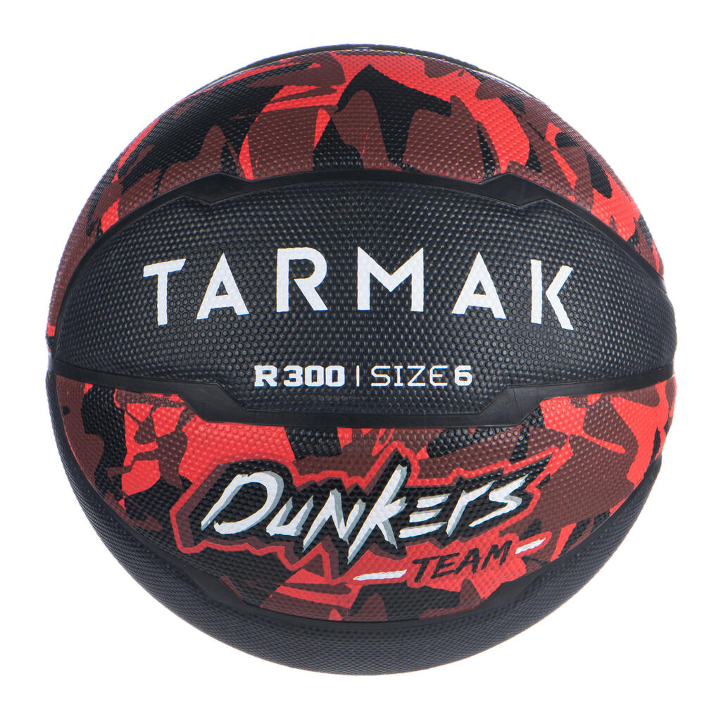 Boys'/women's beginner size 6 basketball r300 - red/black