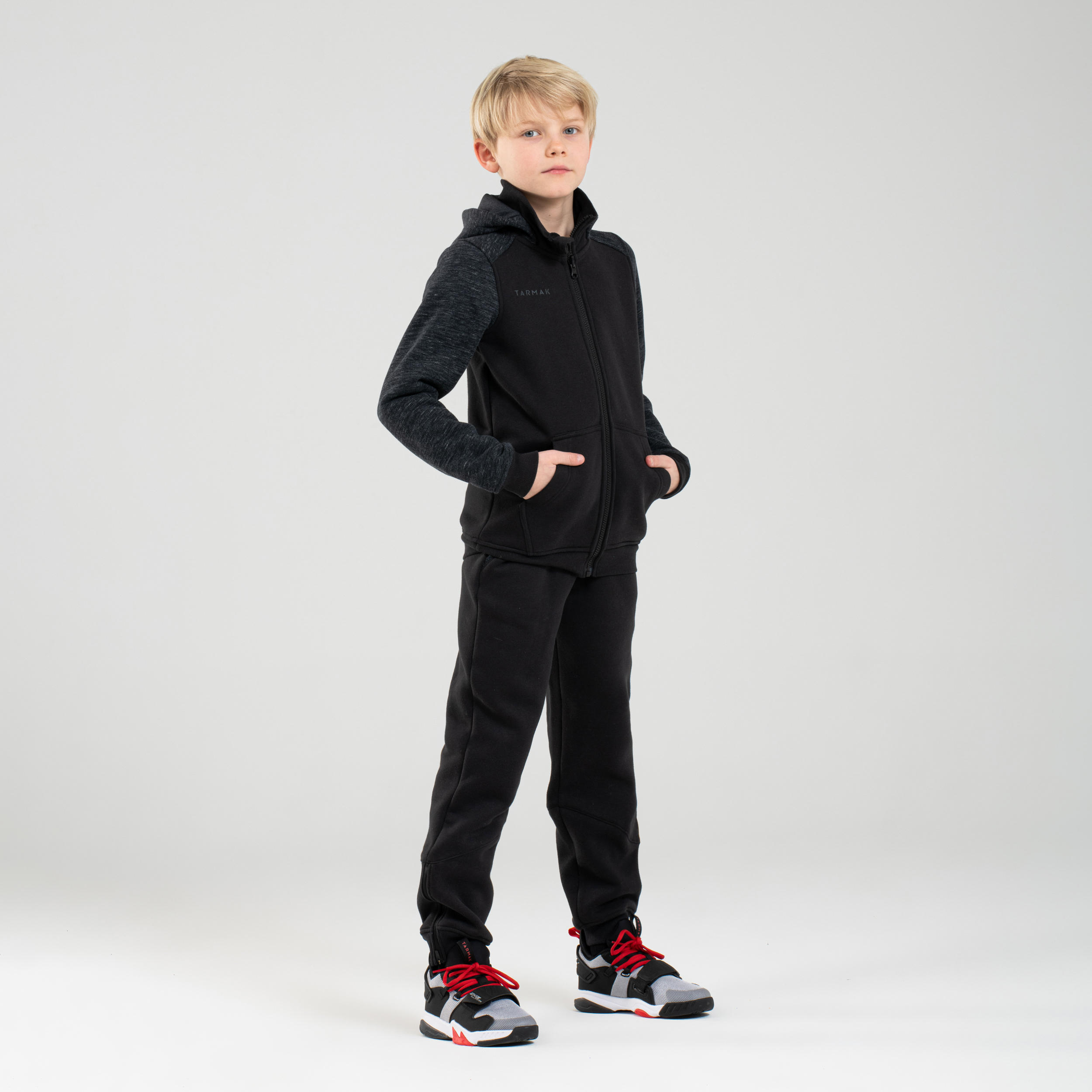 Boys'/Girls' Intermediate Basketball Tracksuit Bottoms P500 3/4