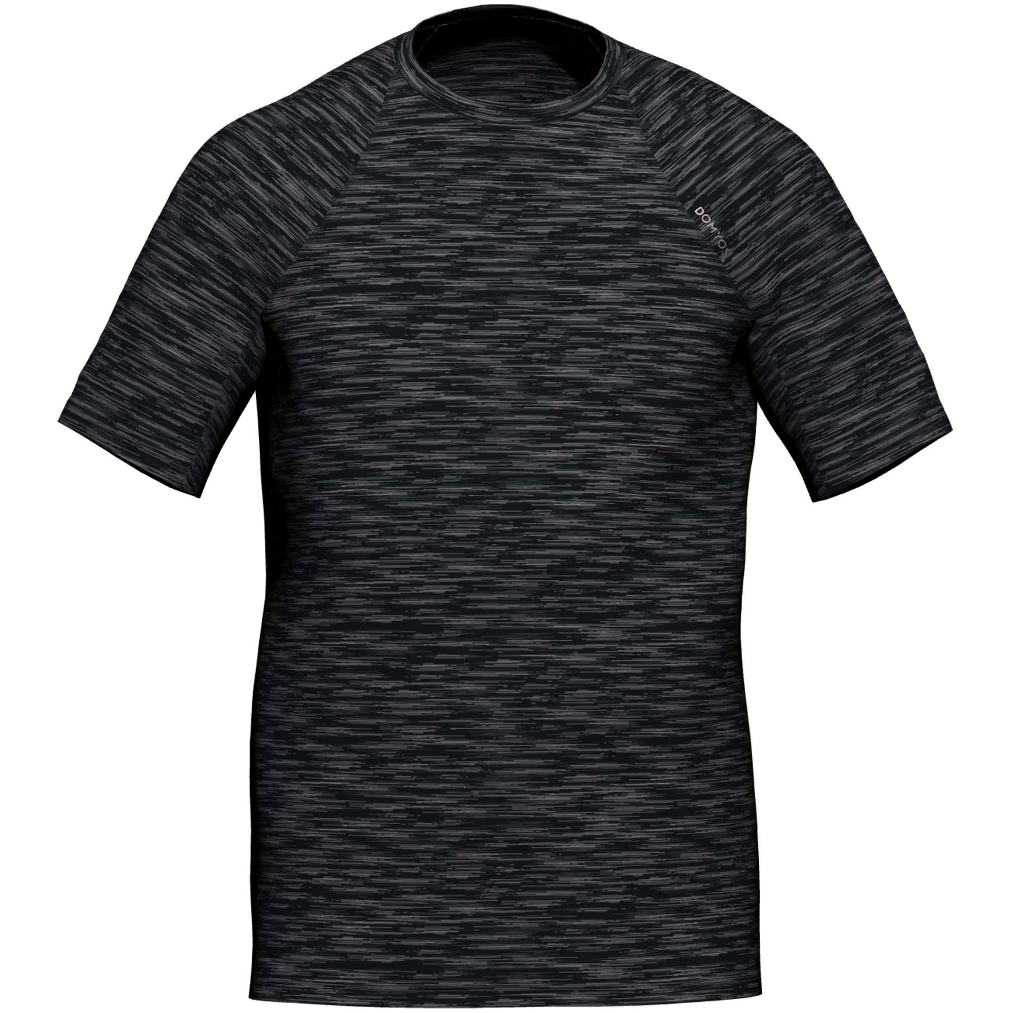 Men's Fitness Cardio Training T-Shirt 500 - Mottled Grey/Black 1/1