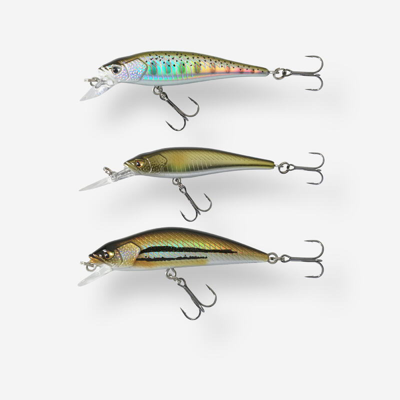 PLUG BAIT JERKBAIT MINNOW LURE FISHING TROUT KIT 3 PB