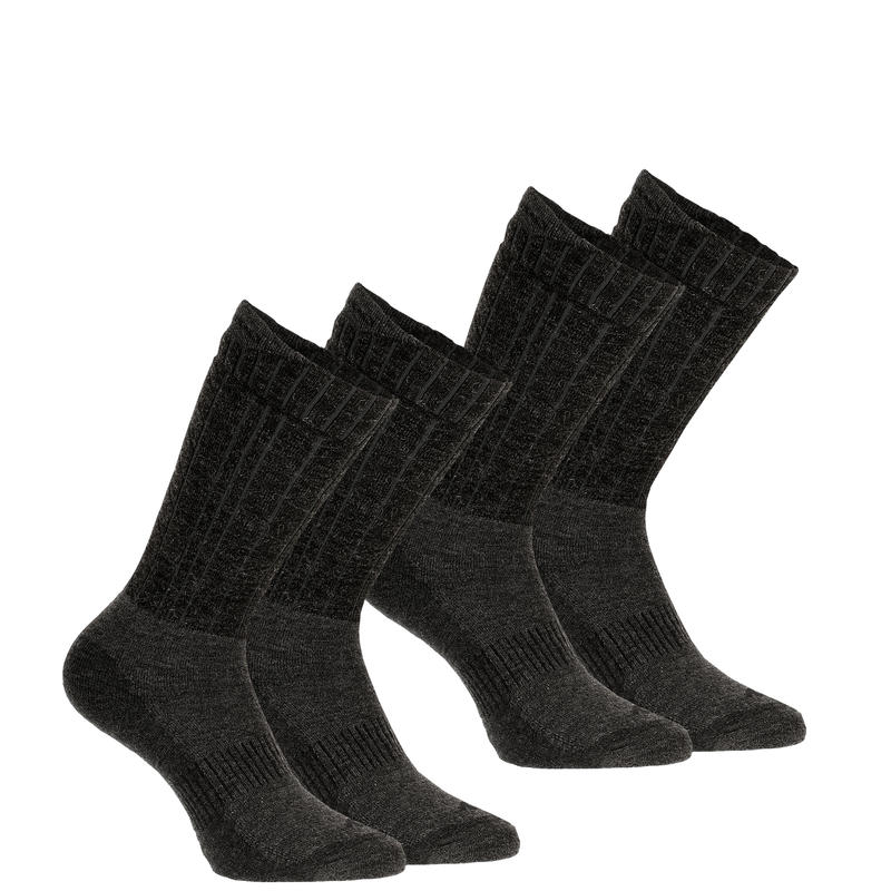 Шкарпетки SH500 U-Warm для зимового туризму, середньої висоти - Чорні Шкарпетки SH500 U-Warm для зимового туризму, середньої висоти - Чорні