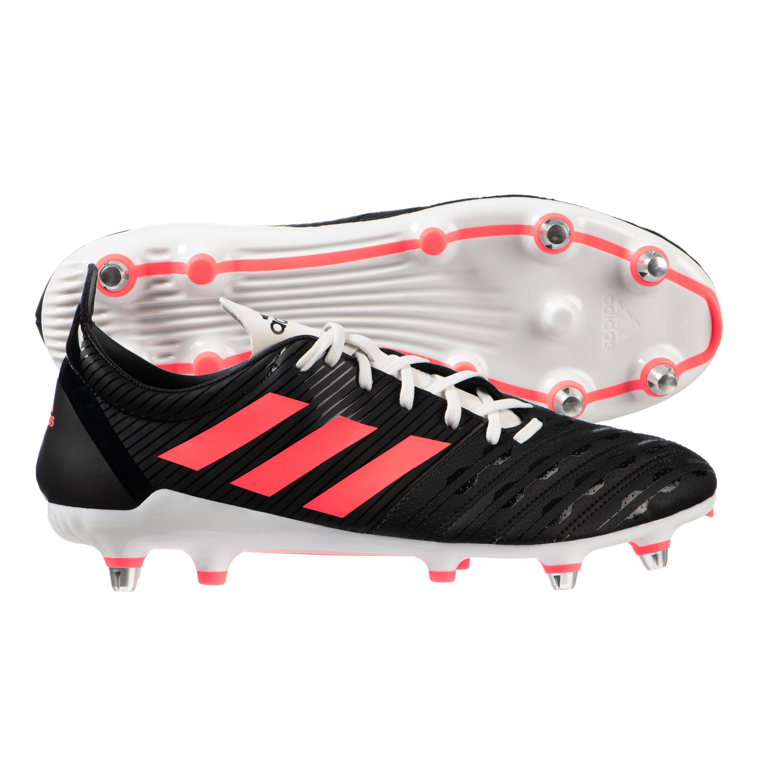 Adult Soft Pitch Screw-In Hybrid Rugby Boots Malice SG - Black 3/7