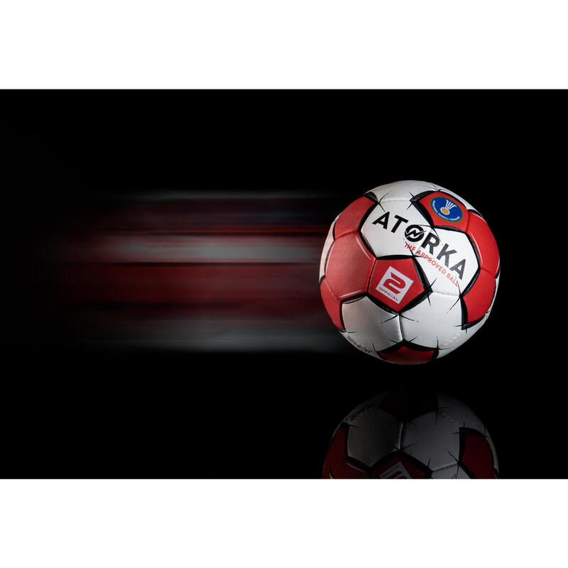 Ballon de handball compétition H900 T2 rouge/blanc