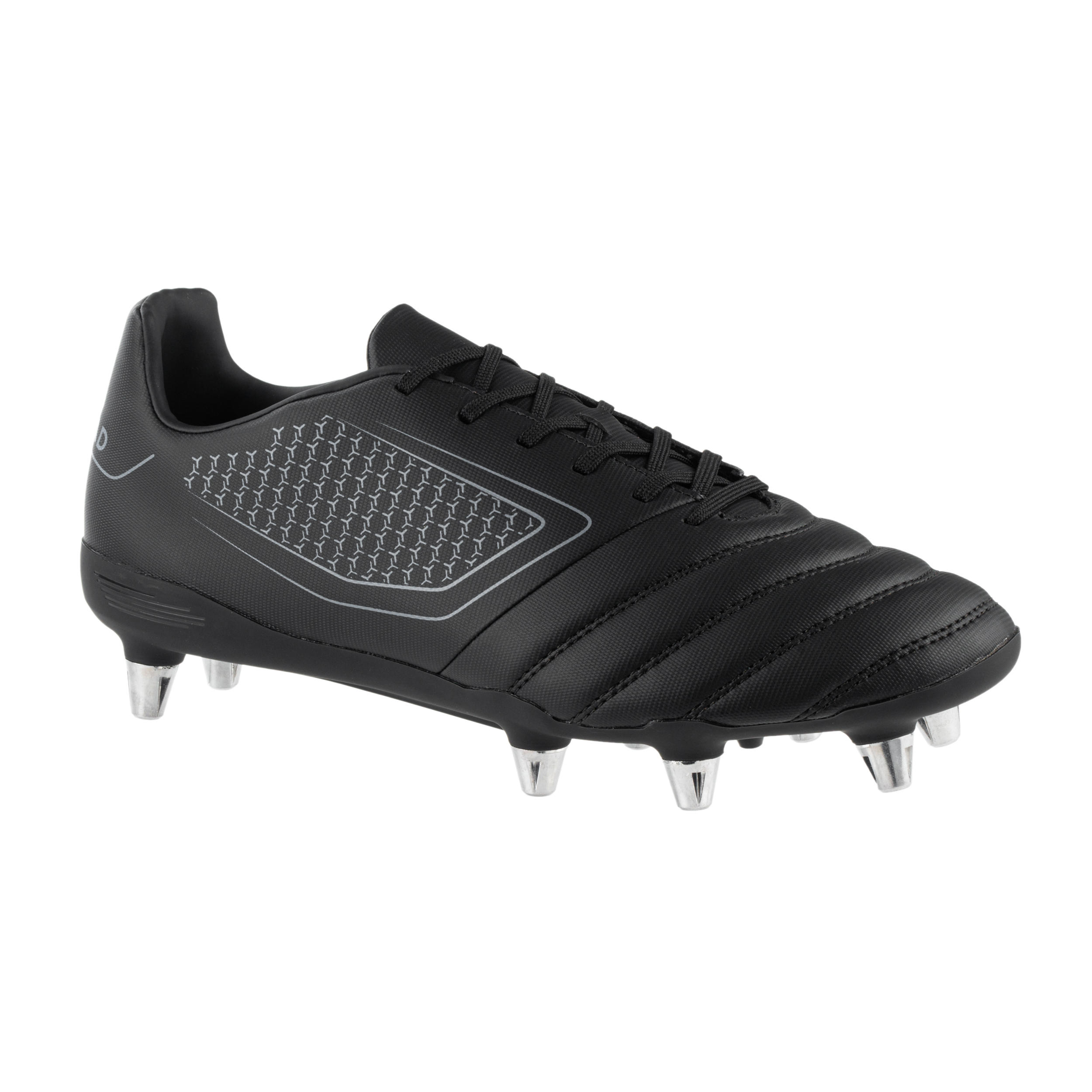 Adult Soft Ground Screw-In Rugby Boots Impact R100 SG 8 Studs - Black 1/8