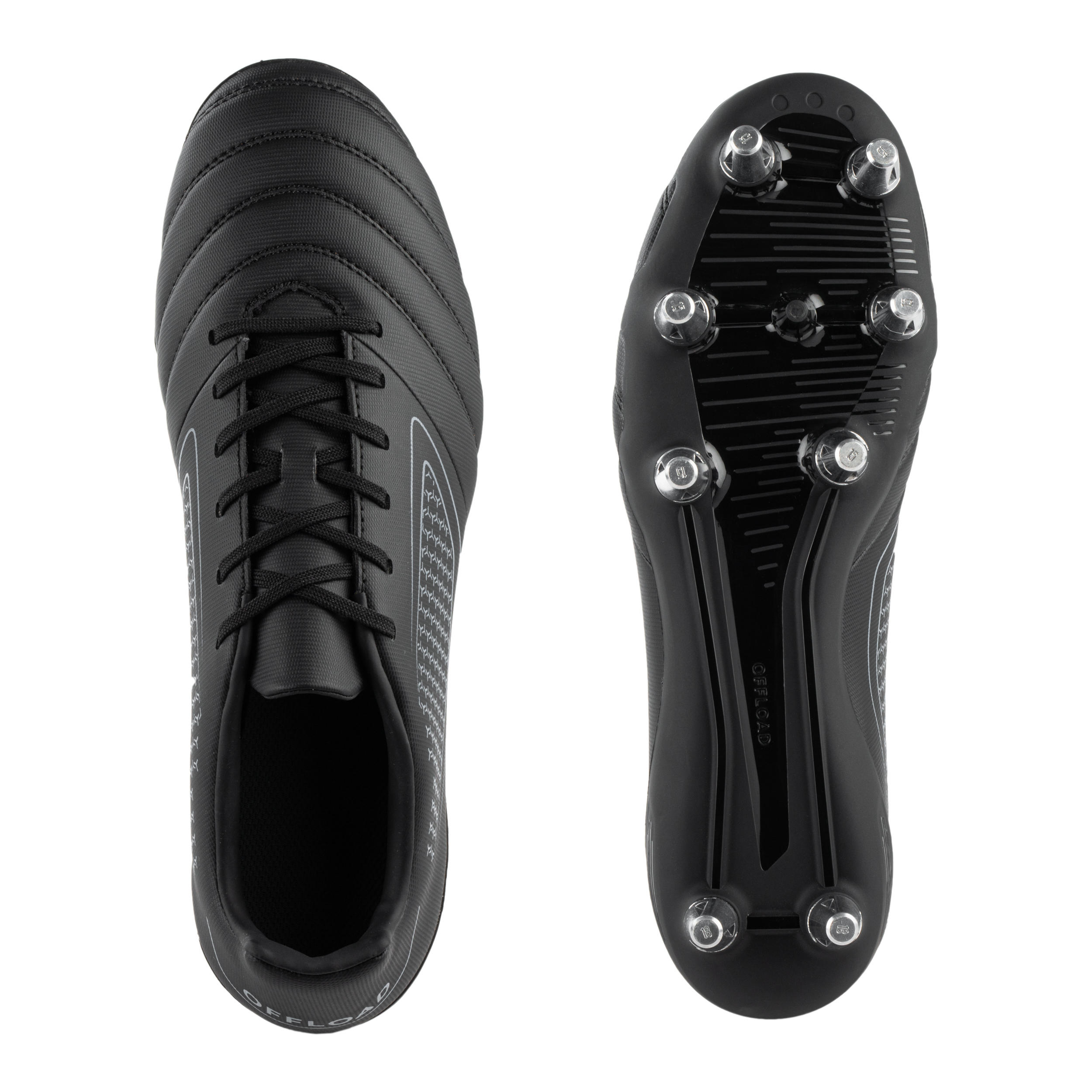 Adult Soft Ground Screw-In Rugby Boots Impact R100 SG 8 Studs - Black 5/8