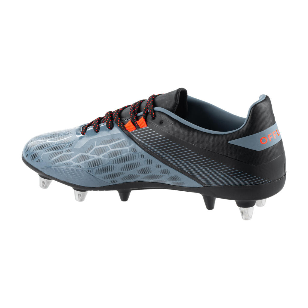 Adult Hybrid Soft Pitch Rugby Boots Advance R500 SG - Grey/Orange