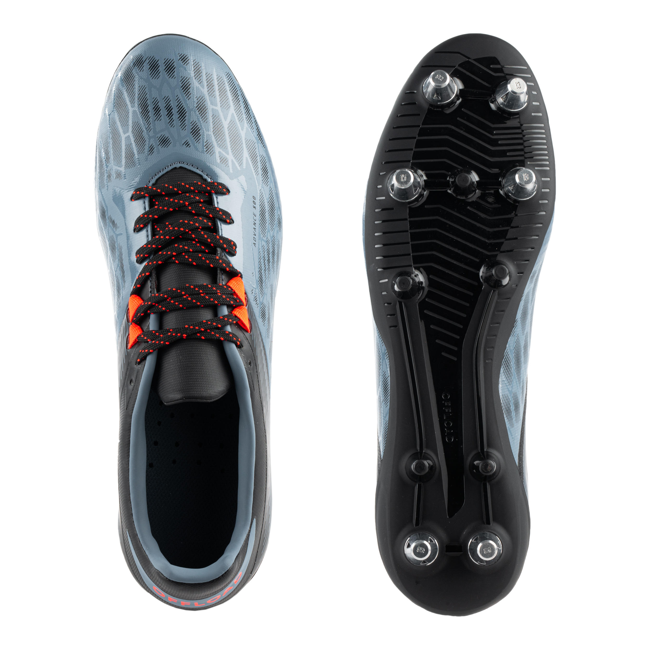 Damen/Herren Rugby Schuhe hybride Stollen - Advance R500 SG grau/orange 4/7