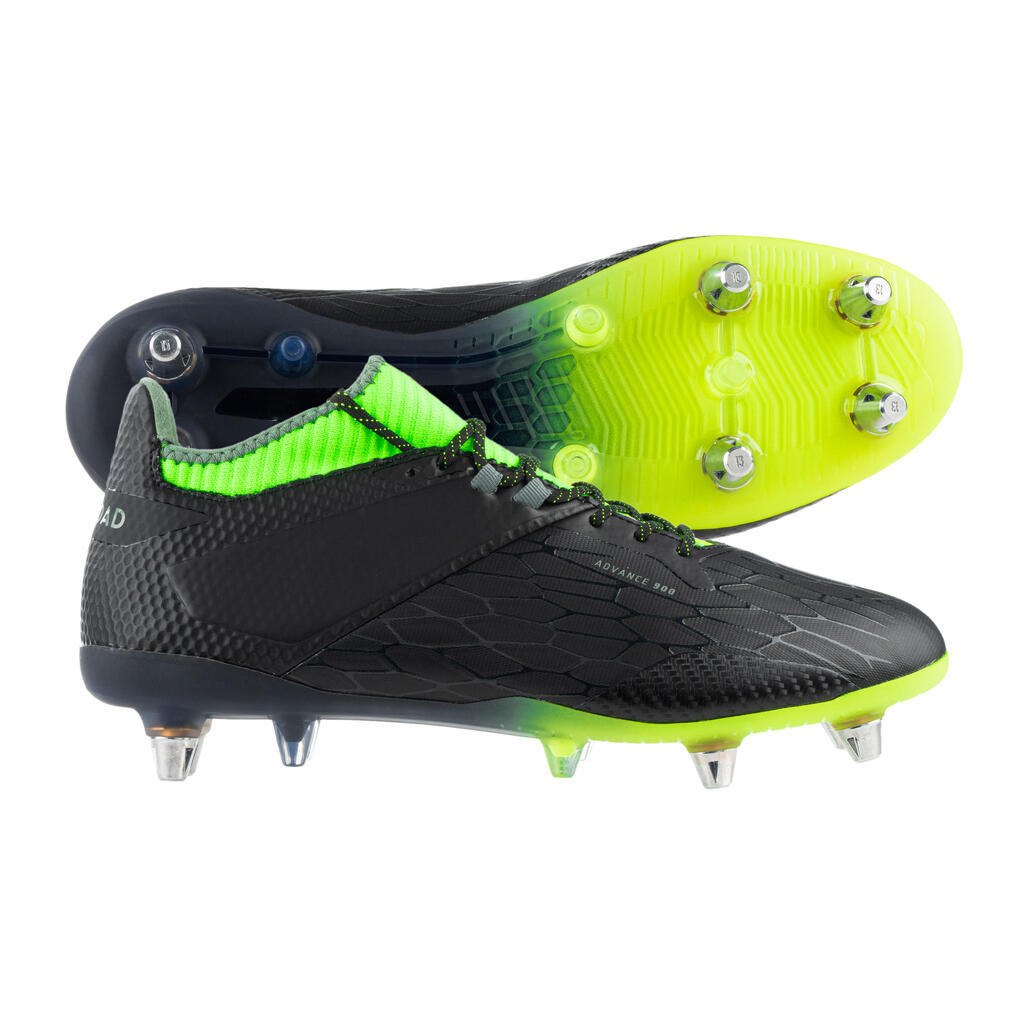 Adult Screw-In Hybrid Rugby Boots Advance R900 SG - Black/Yellow