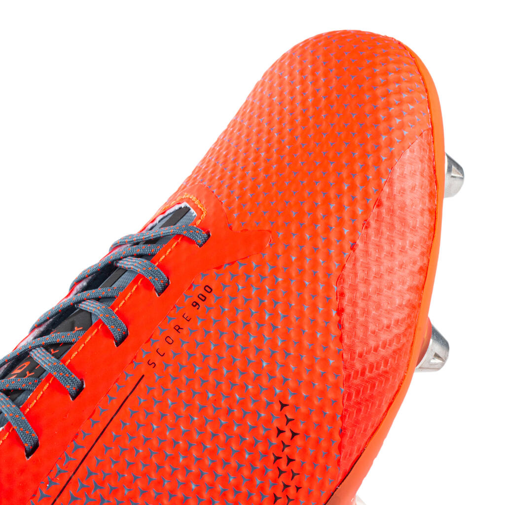 Adult Soft Ground Screw-In Rugby Boots Score R900 SG - Orange