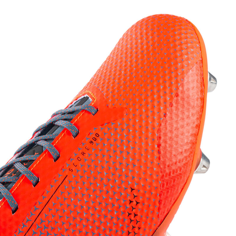 Chaussures de rugby vissées terrain gras Homme - SCORE R900 HYBRID orange