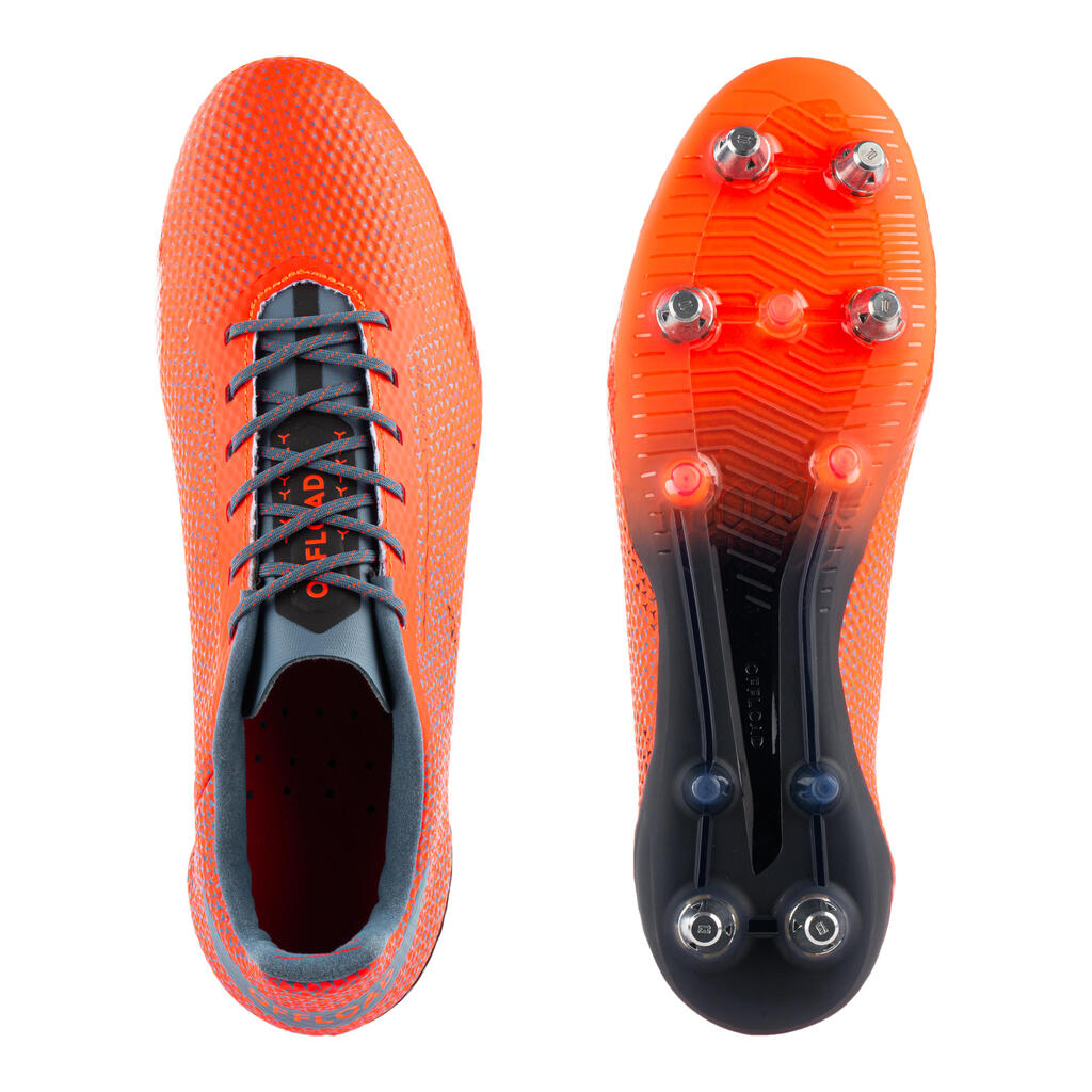 Adult Soft Ground Screw-In Rugby Boots Score R900 SG - Orange