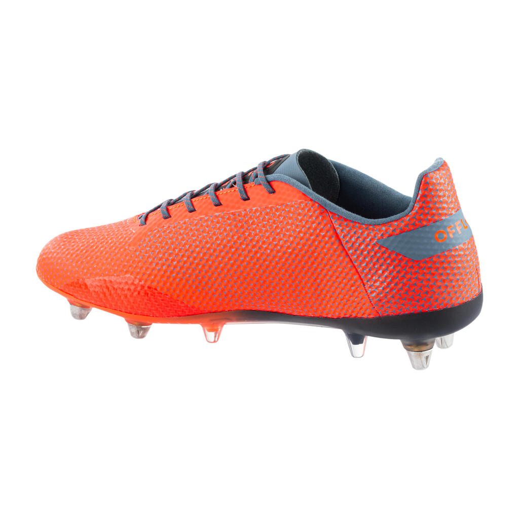 Adult Soft Ground Screw-In Rugby Boots Score R900 SG - Orange