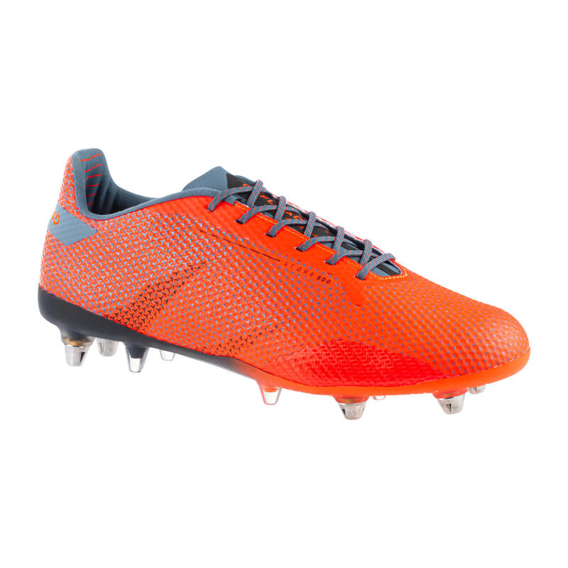Chaussures de rugby vissées terrain gras Homme - SCORE R900 HYBRID orange